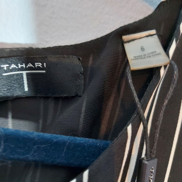 Tahari black and white striped dress size 6 - Picture 2 of 7